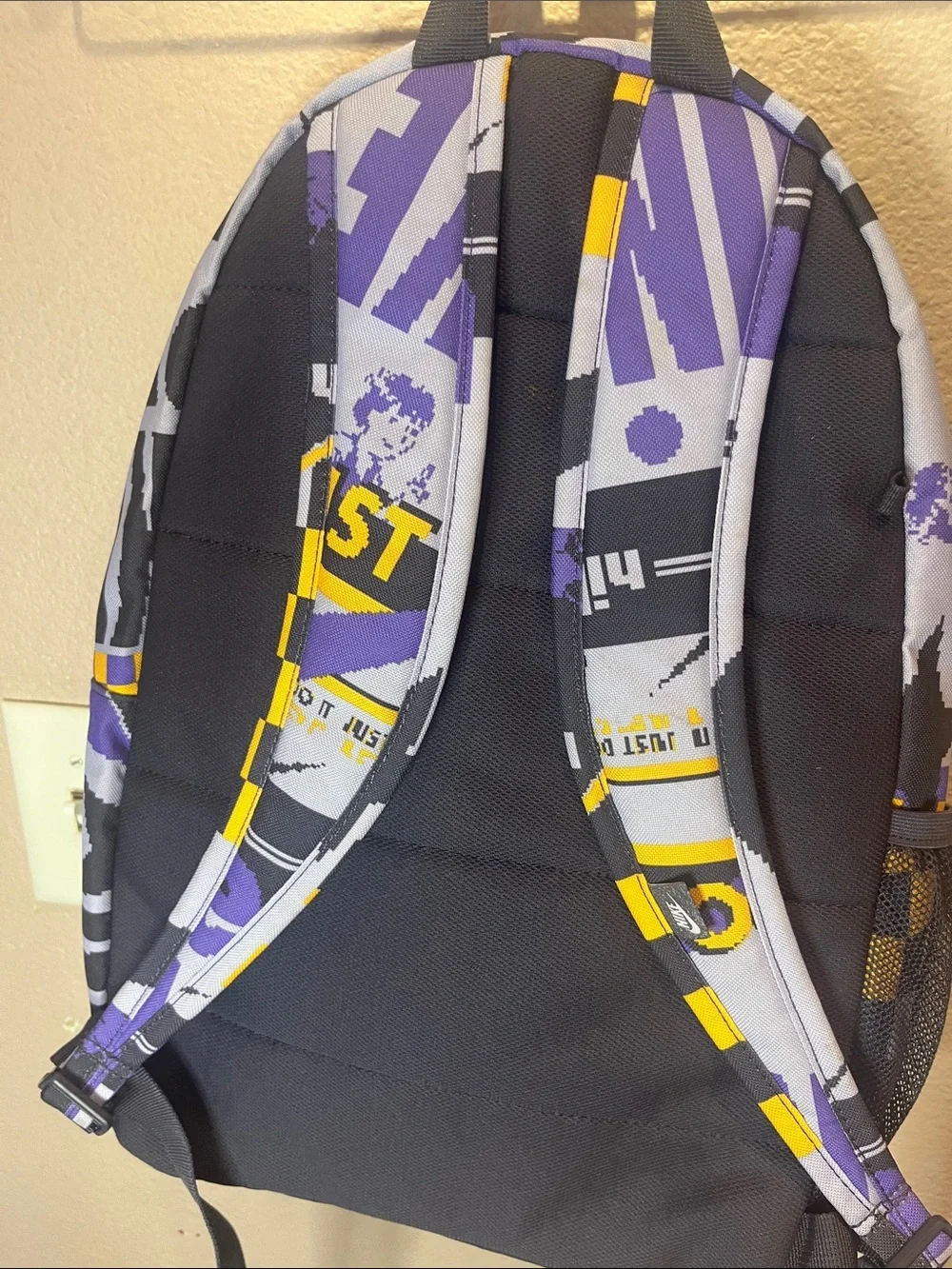 Nike Kid’s Backpack Purple Yellow Colorways Graphic Print - Picture 6 of 12